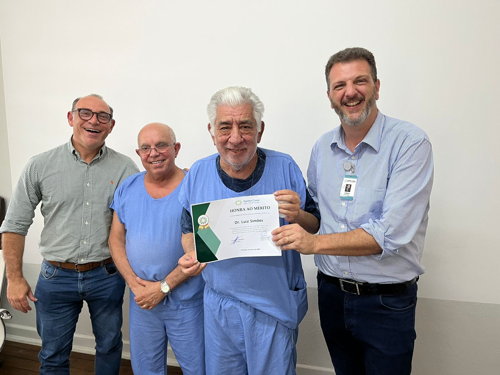  DR. LUIZ SIMÕES É HOMENAGEADO PELA SANTA CASA DE VINHEDO